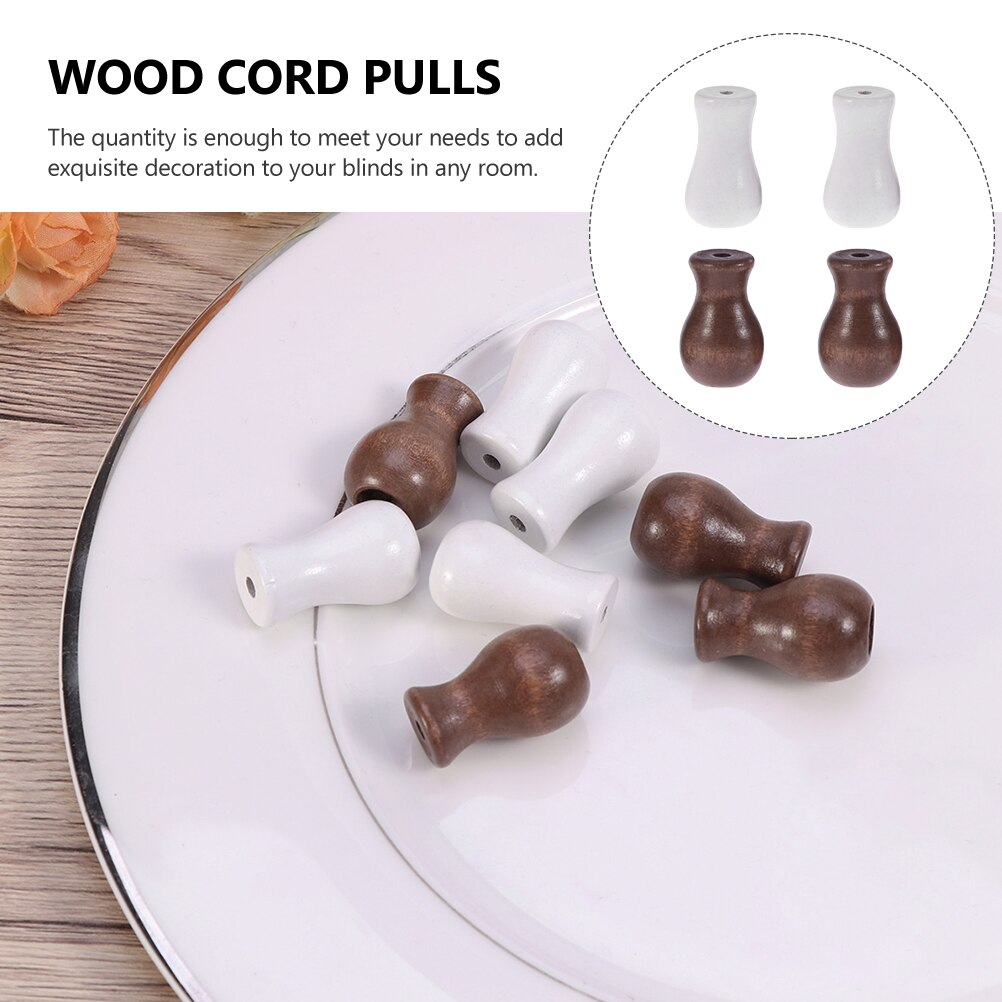 4pcs Wooden Roller Blind Pendants Cord Pulls for Home Replaceable Blind Knobs