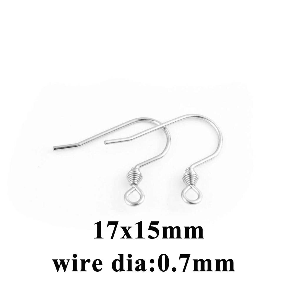 100pcs/lot Stainless Steel Gold/Silver Color Earring Hooks French Ear Wires for DIY Earrings Jewelry Making Findings: Steel 17x15mm