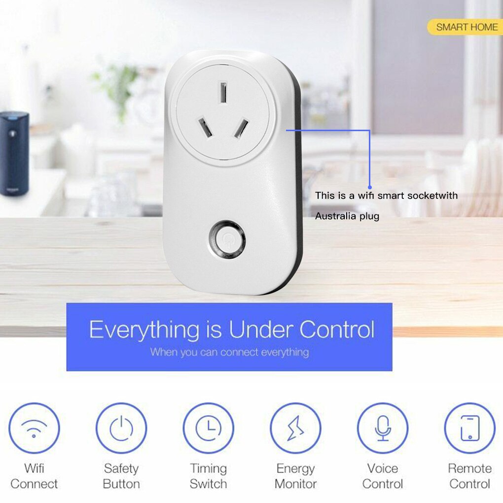 Wifi Smart Power Socket Home Office Air Conditioner Heater Voice Control Remote Control Power Outlet AU Plug