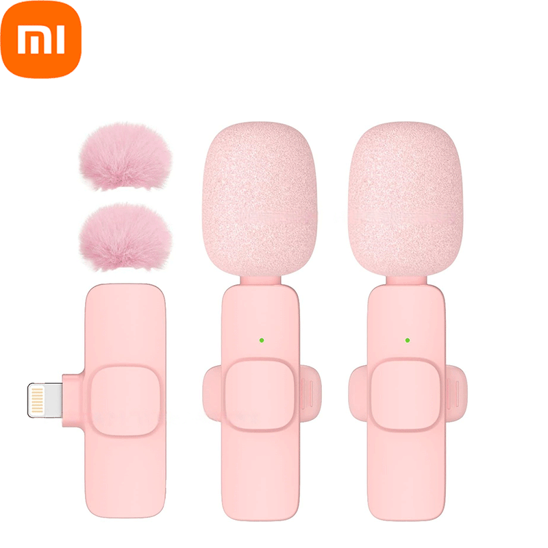 Xiaomi pinkes kabelloses lavalier-mikrofon für iphone, Android, pc, Live-Spielen, smartphone, tragbares mikrofon für Audio-- und videoaufnahmen, vlogging: Silber