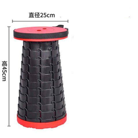 Outdoor Retractable Stool Folding pocket Chiar Portable Camping accessories Convenient Fishing plastic Chairs Foldable small: Special offer