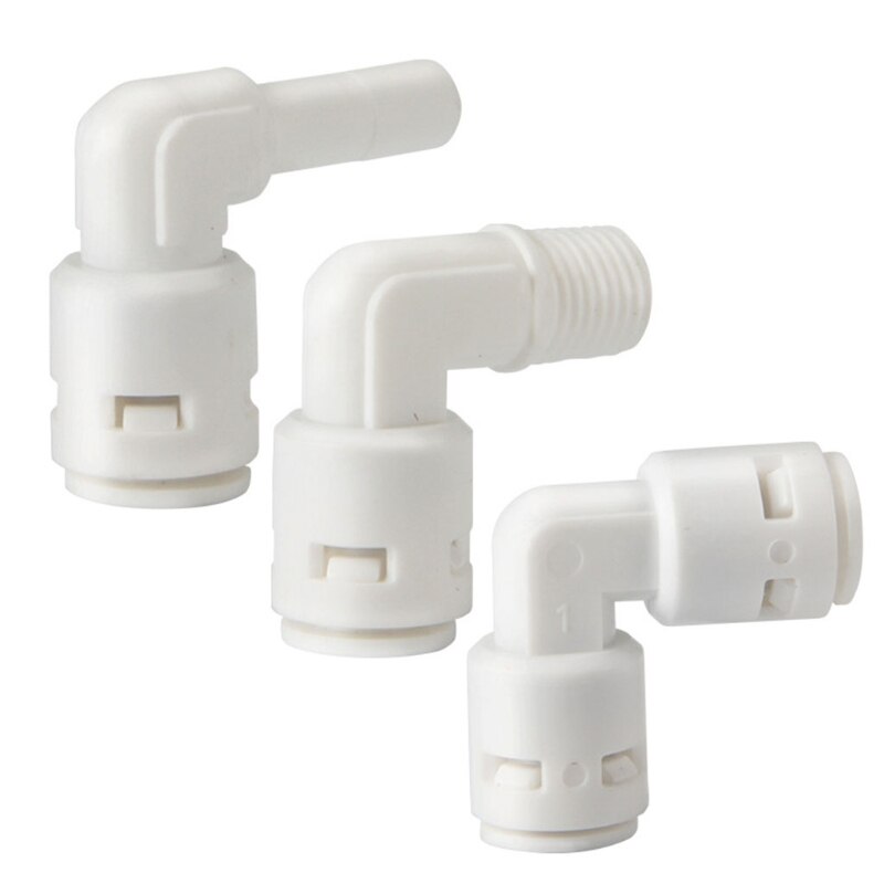Tube Fittings L Connectors 0.25Inch Inner Push Type Air Fitting Quick Connect Ball Valve for RO System Water Filter Plas U1JE