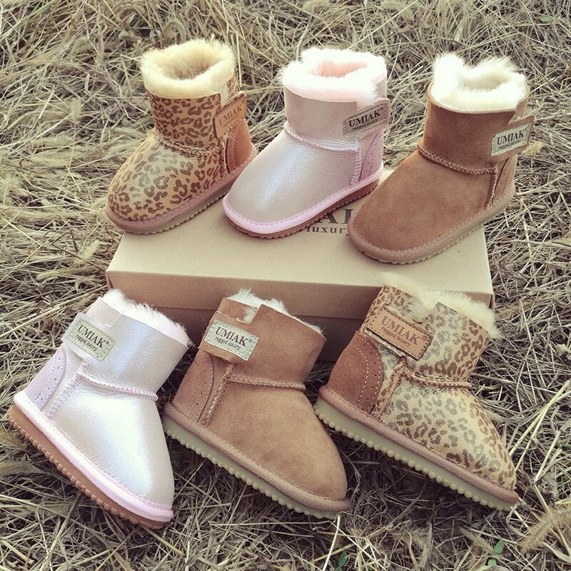 Baby Schoenen Winter Jongen En Meisjes Sneeuw Boot Australische Schapen Fur Kid 'S Warm Houden En Voorkomen Uitglijden Schapenvacht En wol Materiaal