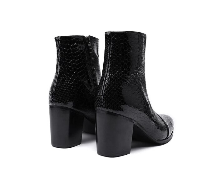 Herrskor fashionabla nit chelsea boot pu läder handgjorda formella snygga västernstövlar för vinter zapatos de hombre 4 m 833