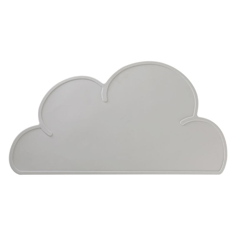 Cloud Shape Silicone Table Mat Placemat for Toddlers Baby Non Slip Kitchen Pad: Light Gray