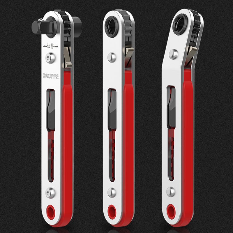 3Choices Mini Magnetic Screwdriver double-head Ratchet Wrench Right Angle 1/4" Hex Shank for Narrow Space DIY Hand