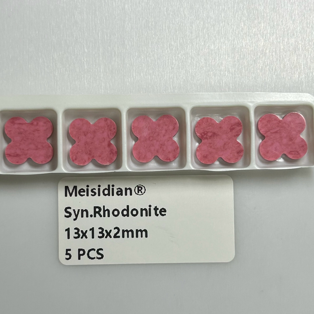 Meisidian flor ágata negra cornalina roja 13X13X2mm piedra de trébol de ónix