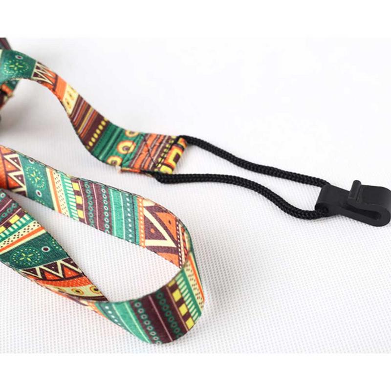 Clip On Ukulele Strap Adjustable Ukelele Strap Neck Sling Soft Material with Sound Hole Hook Ethnic Pattern
