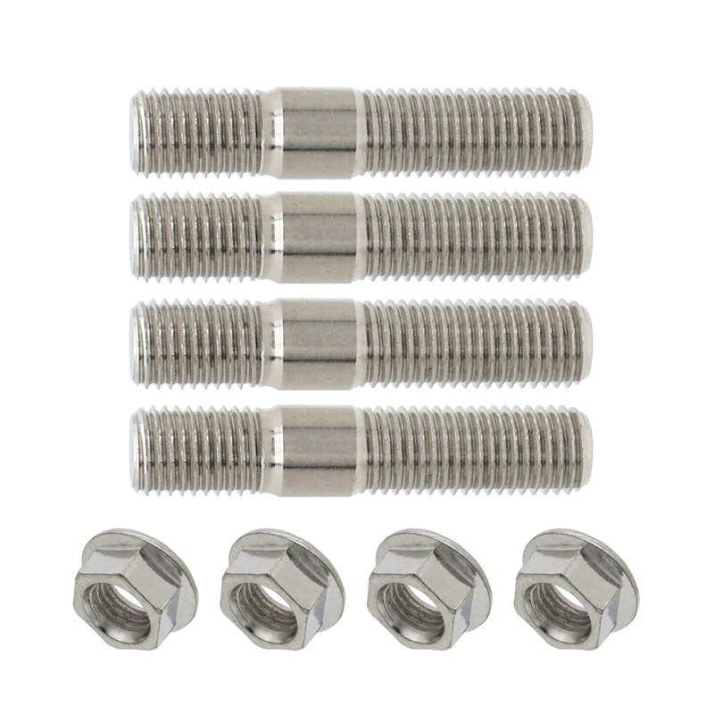 10mm M10 x 1.25 Exhaust Studs Serrated Nuts Bolts Screws Stainless Steel Manifold Flange Stud w/ Nut For Honda Toyota Nissan Car