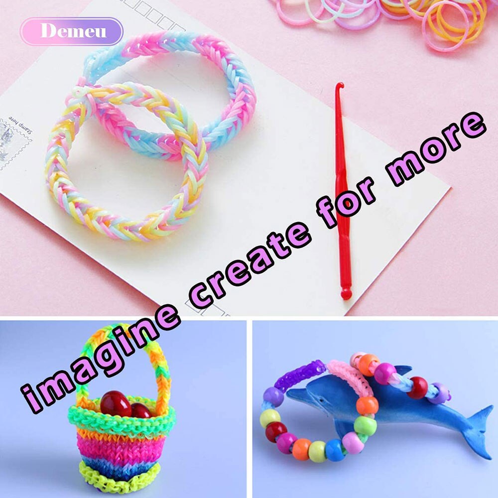 10000pcs Loom Bands Kits Rubber Bands Loom DIY Weave Box Elastic Bracelet Handicraft Kit DIY Color Rubber Girl Toy