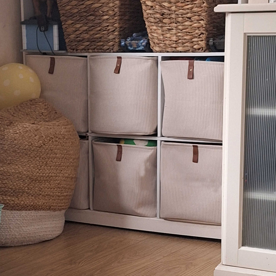 Cube Folding Storage Box With Handle Fabric Storage For Toys Clothes Storage Bins Home Closet Office Nursery Organizer