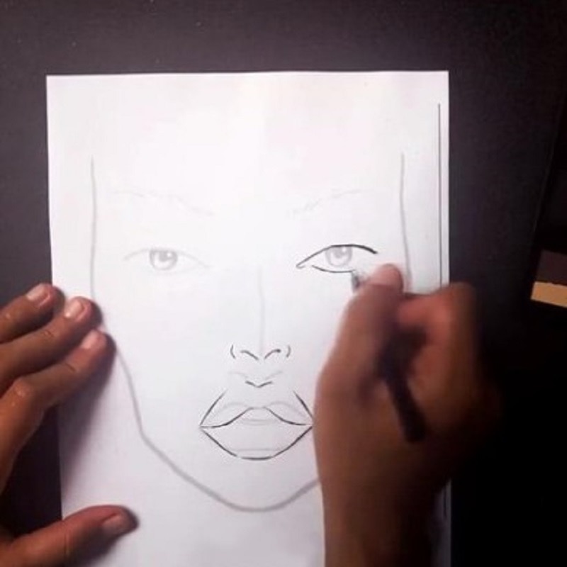 Papel A4 para maquillaje, gráficos de cara en blanco, belleza, maquillaje práctico, 30 hojas de papel