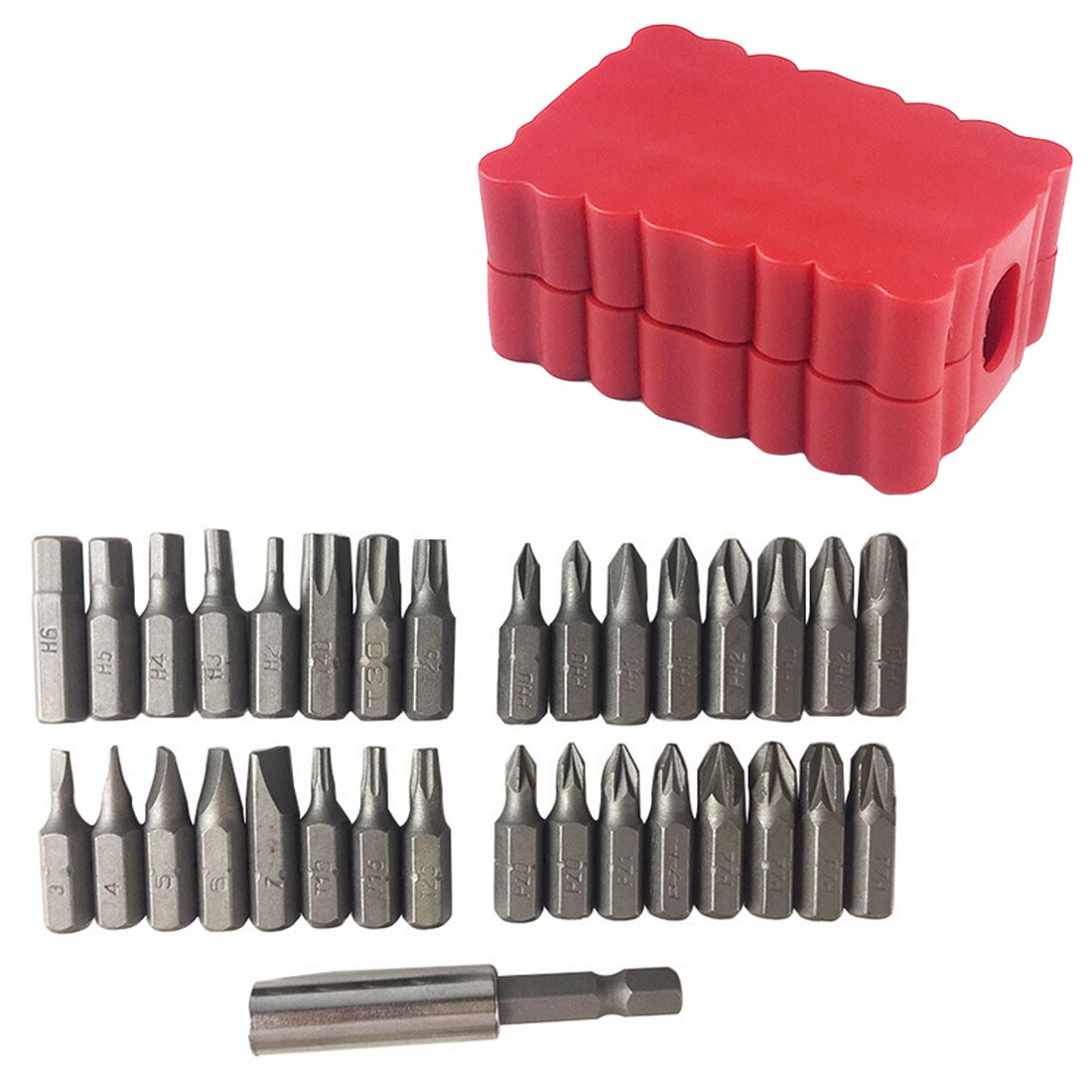 33pcs Security Tamper Proof Bit Set Torx Hex Star Spanner Screwdriver Tip Hand Tool Set Chrome-vanadium Steel