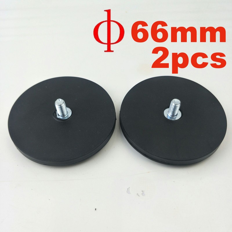 Billys magnet takkrok ledet bar brakett gummi magnetisk billampe holder ledet stråle suger stativ til arbeidslys / offroad bar: Kun 2pc 66mm magnet