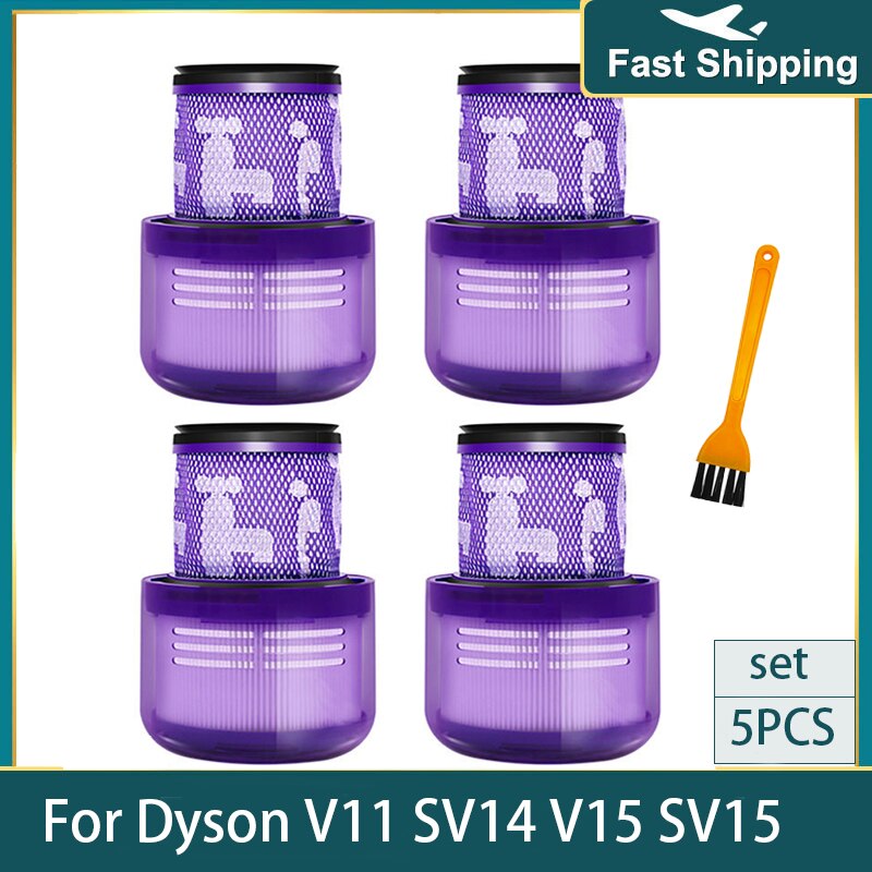 Dyson V11 SV14 V15 SV15 Onderdelen 970013-02 Hepa Filter Vervanging Cycloon Absolute Dier Snoerloze Stofzuiger Accessoires: 4Pcs Purple