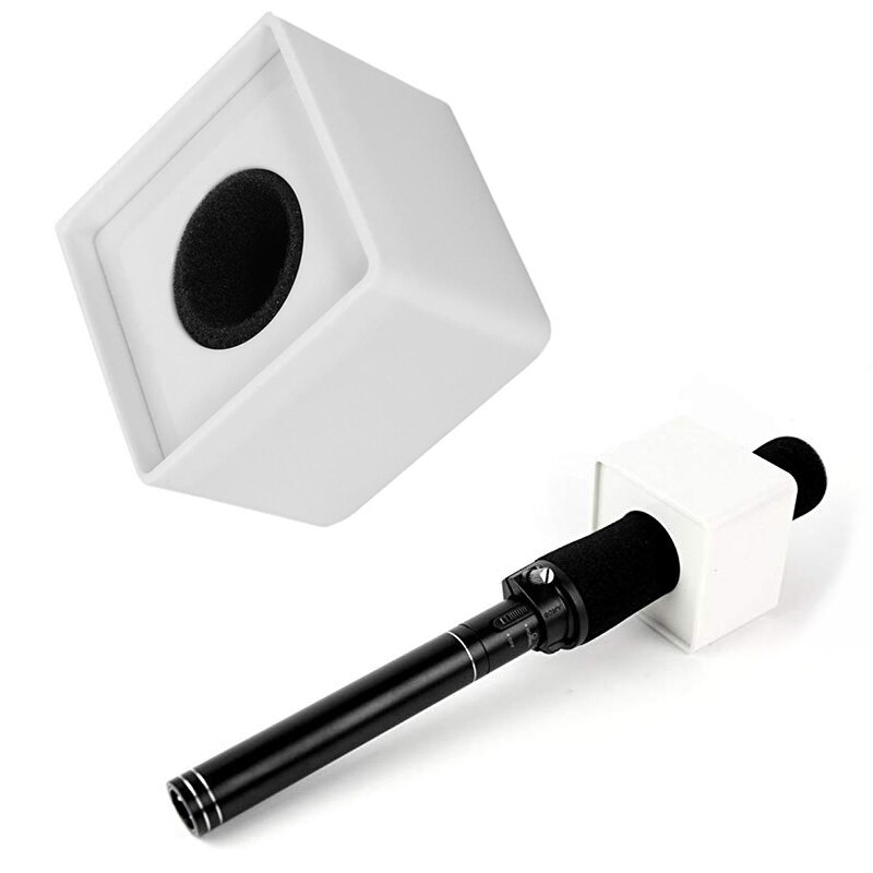 40mm Hole TV Crew Interview Microphone Square Cube Shaped Logo Flag Station ABS Material