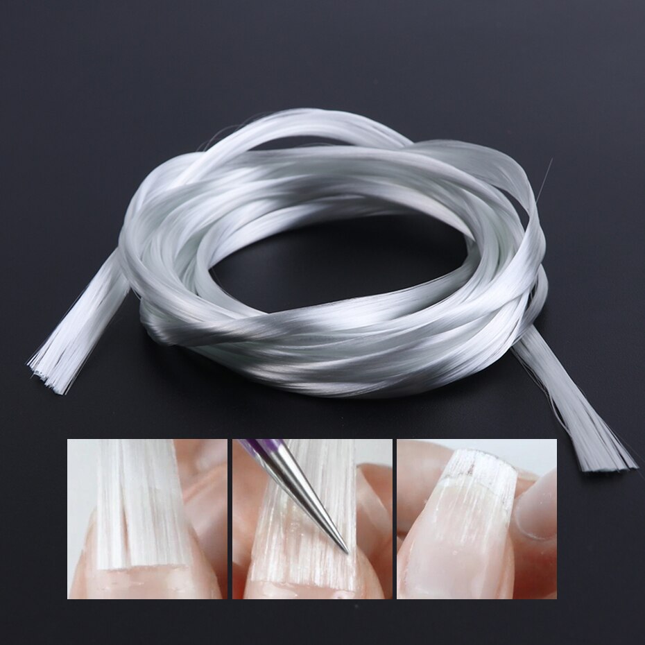 1m/2m/5m glasfiber för nagel akrylförlängning franska spetsformade spetsar glasfiber silke manikyrförlängningsset  ch1578