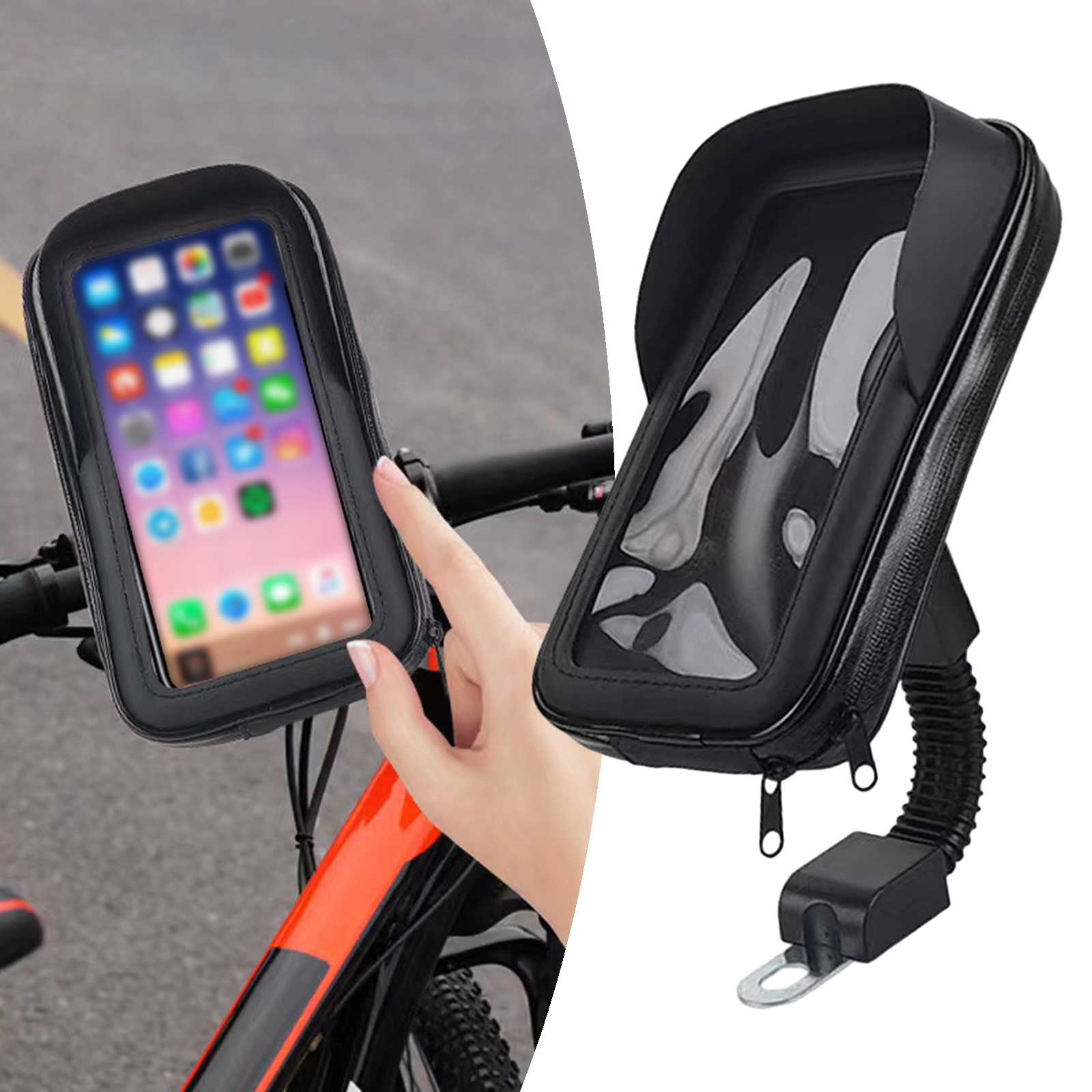 Motorrad Telefon Halfter wasserdichte Tasche Tasche Telefon Halterung Reiten Sonnenblende 360 Grad drehbar Universal-