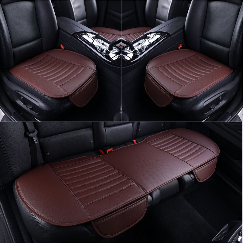 Ultra-luksus bilsædeovertræk fire sæsoner bageste pu læderpude, beskyttelsesmåttepude auto tilbehør universel størrelse