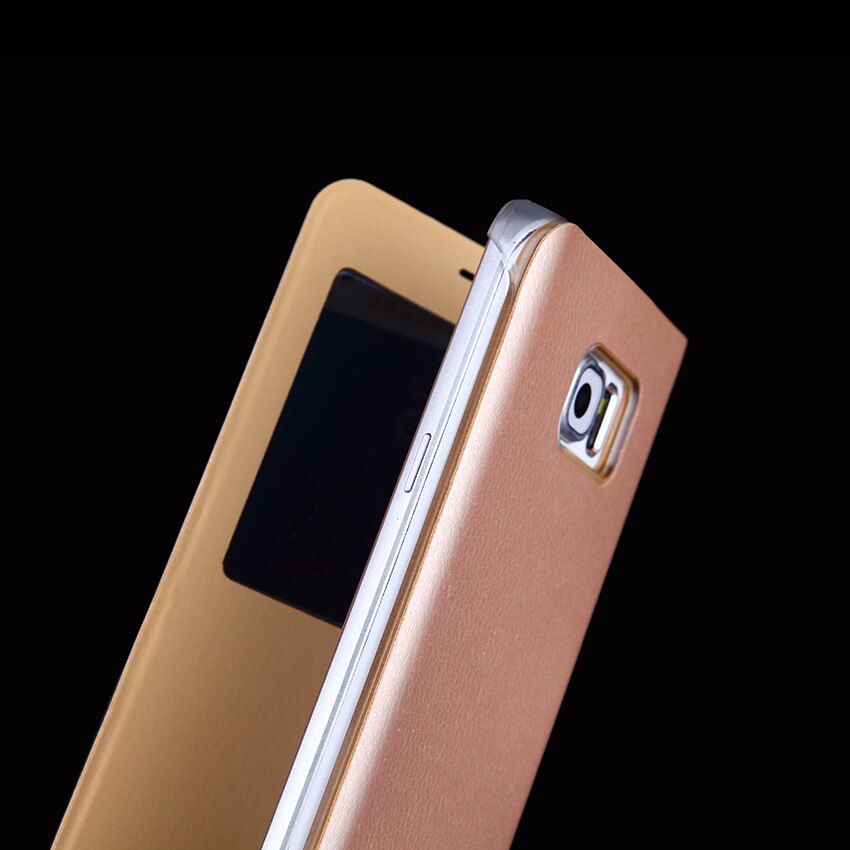 Flip Cover Leather Case Slim Window View Shockproof Bag Cell Phone Carrying Cases Mask For Samsung Note 5 Note5 N920 N920F N920H