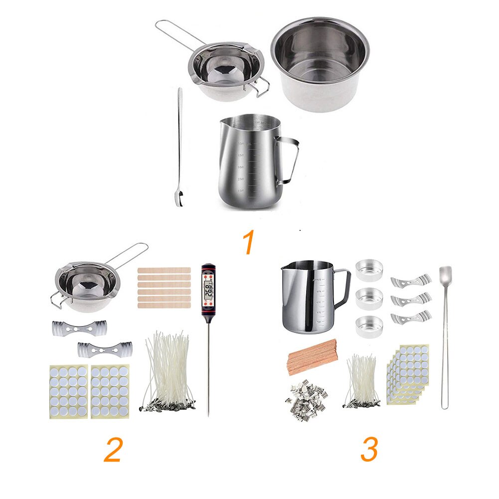 Bidons fondant pichet inox accessoires bougie à bricoler soi-même Kit de fabrication pour débutants résistant à la rouille maison sonde thermomètre