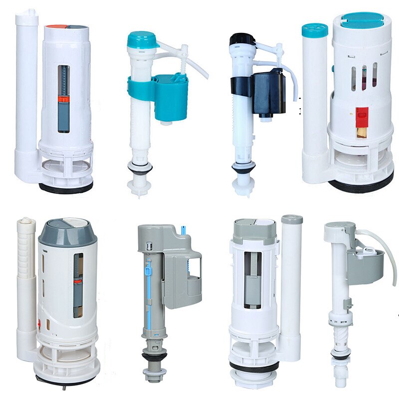 Toilet Drain Valve Suitable For All-in-one Toilet Filling Valve Round Double Push Button Water Tank Fittings Sets,FL21088