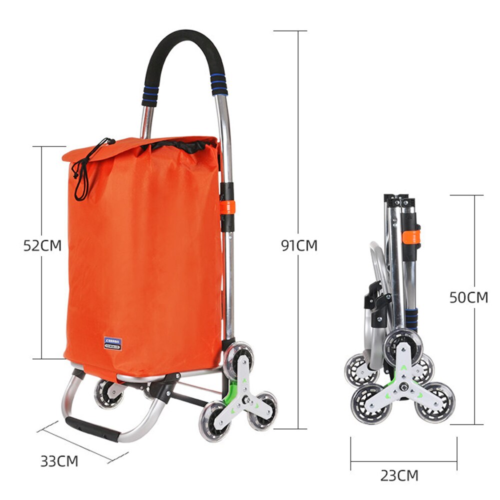 B-LIFE Trap Klimmer Trolley Dolly Winkelen Kruidenier Opvouwbare Winkelwagen Met Rolling Swivel Wielen En Oxford Doek Boodschappentas