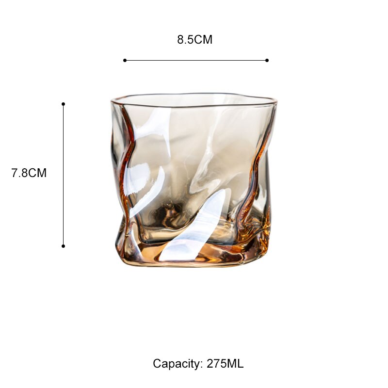 Nodic Origami Shape Glass Cup Glass Transparent Whiskey Glass Home Liquor Spirits Wine Glass Beer Glass Cocktail Glass: Amber