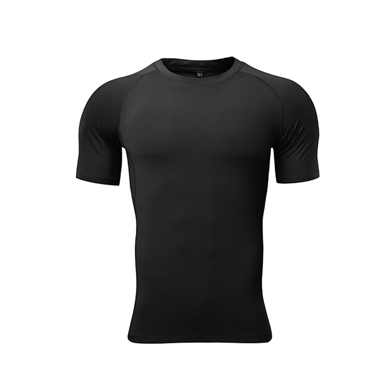 T-Shirt à manches courtes hommes Absorption de la sueur séchage rapide T-Shirt serré hauts Fitness Sportswear