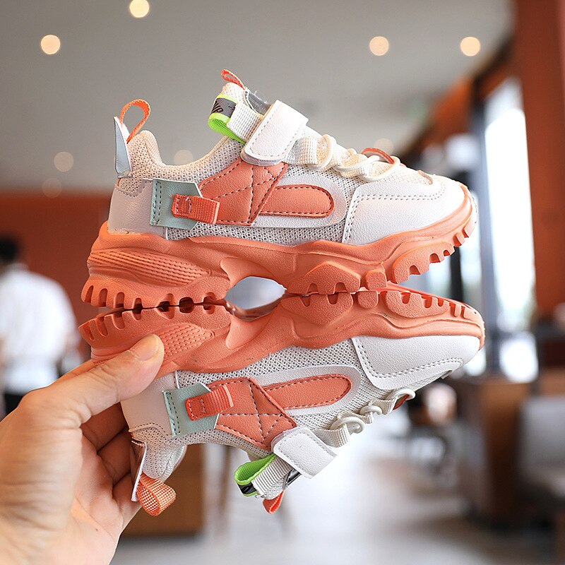 Jongens Sportschoenen Herfst Kinderen Schoenen Kids Schoenen Voor Meisjes Casual Ademende Kids Loopschoenen Baby Peuter Schoenen: Oranje / 28