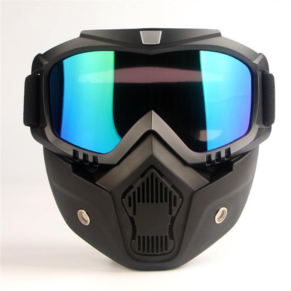 Motorcycle Helmet Riding Goggles Glasses Motocross Anti-Slip Moto Detachable Mask Goggle UV Protection Ski Bike Adjustable: Bright color