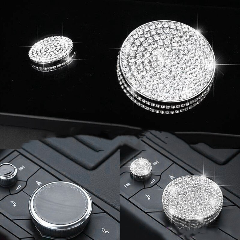 Car Diamond Center Console Multimedia Button Decoration Trim Cover for Cadillac XT4 CT6 XT5: Default Title