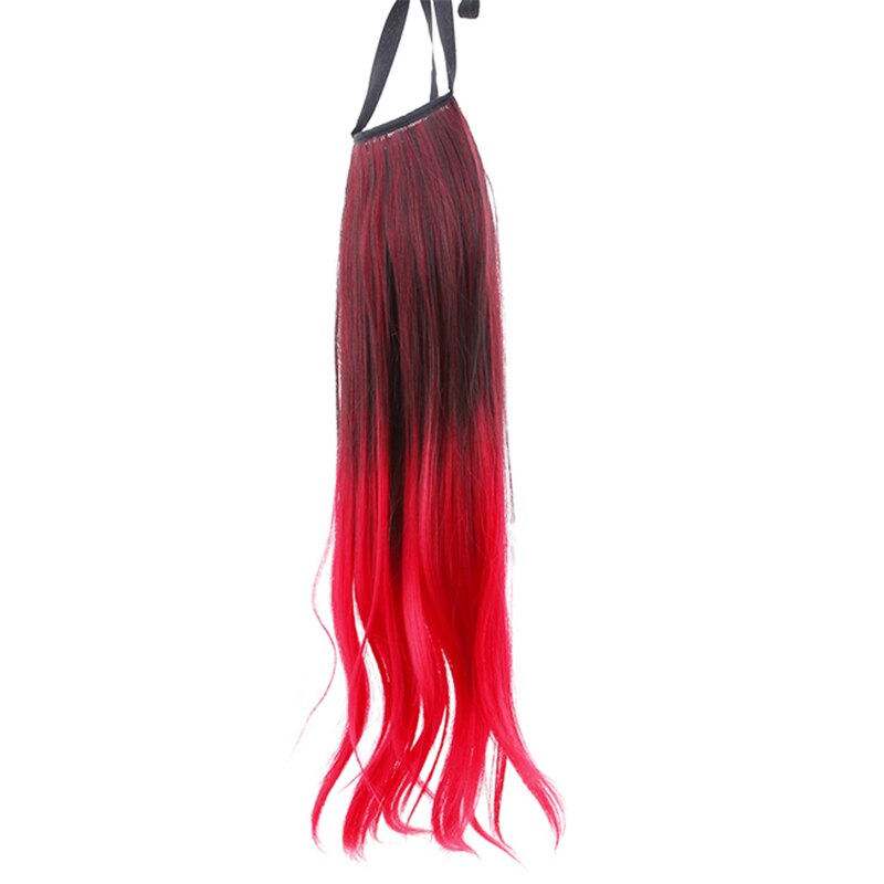 52-56cm lengde lange rett ombre hestehale hårklips kvinner falskt hår hestehaler nyeste hårstykke 1pc