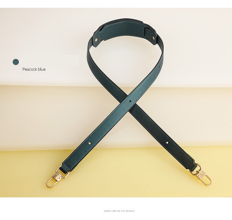 Mærke taske strop justerbar skulder crossbody strop til håndtaske læder taske pu strop taske tilbehør bælte til taske bolso mujer: Blå litchi