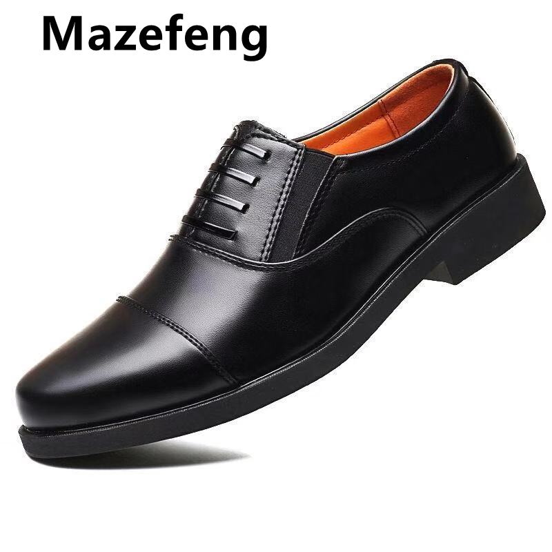 Kontorsko menn klassiske kjoler sommersko menn formelle kontor italienske loafers menn kjole sko skinn brun kjole