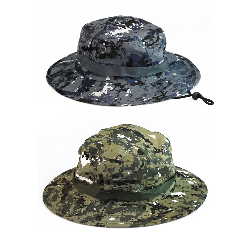 Unisex Wide Brim Camouflage Hiking Outdoor Fishing Bucket Boonie Sun Hat