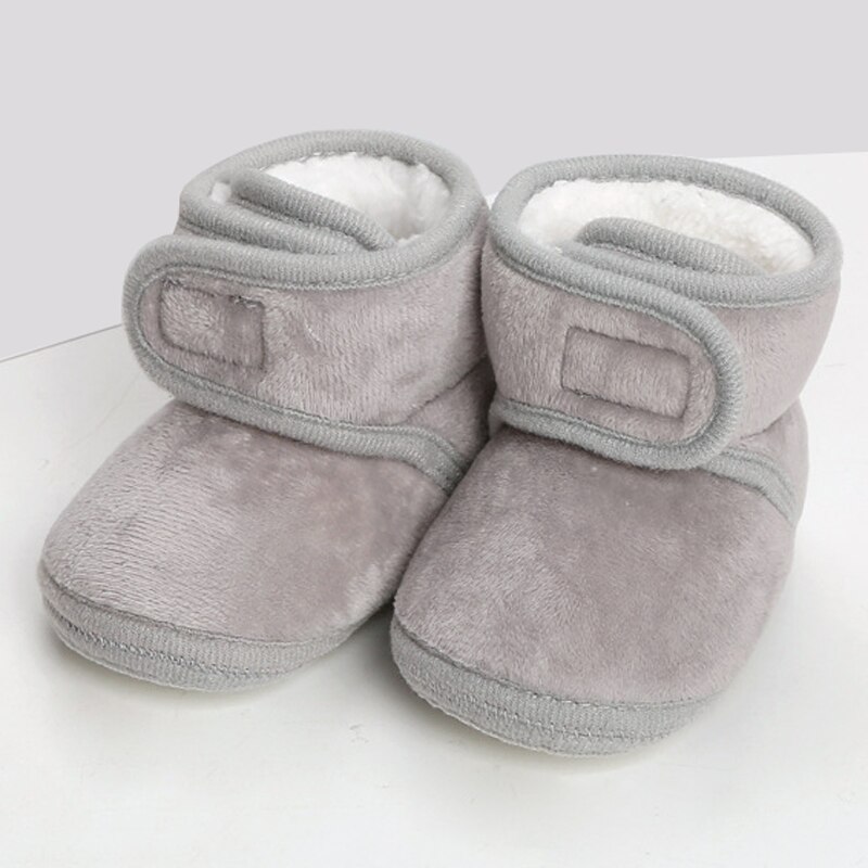 Mode Herfst En Winter Peuter Laarzen Dikke Antislip Warm Baby Laarzen Voor 6-15months Baby: GRAY / 6-9 months