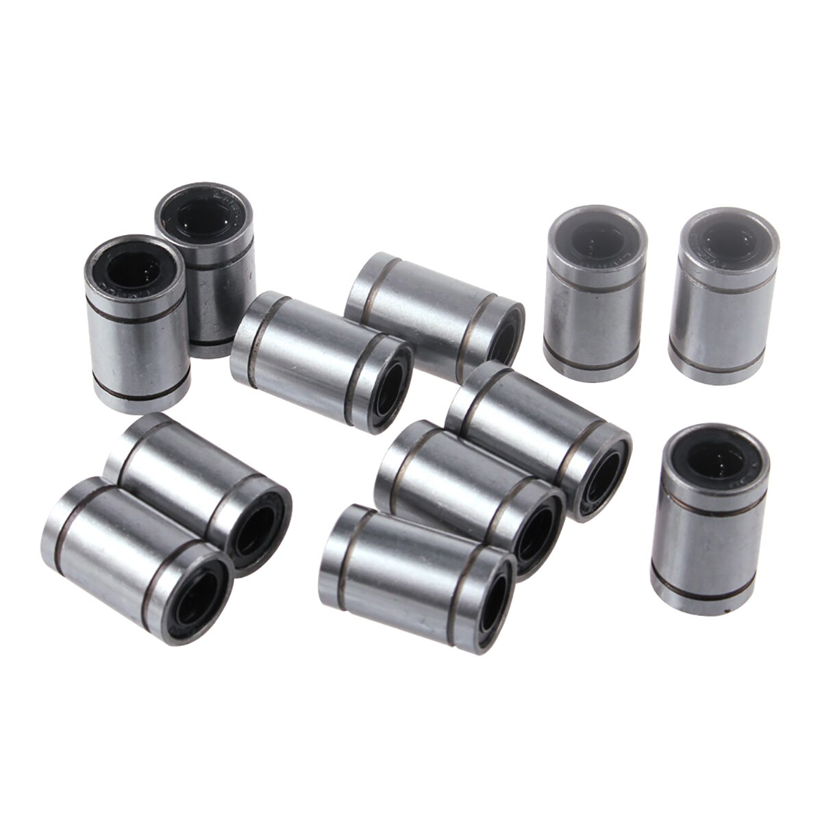 12PCS/LOT LM8UU LM10UU LM12UU LM16UU Linear Bushing 8mm 10mm 12mm CNC Linear Bearings for Rods Liner Rail Linear Shaft CNC Parts