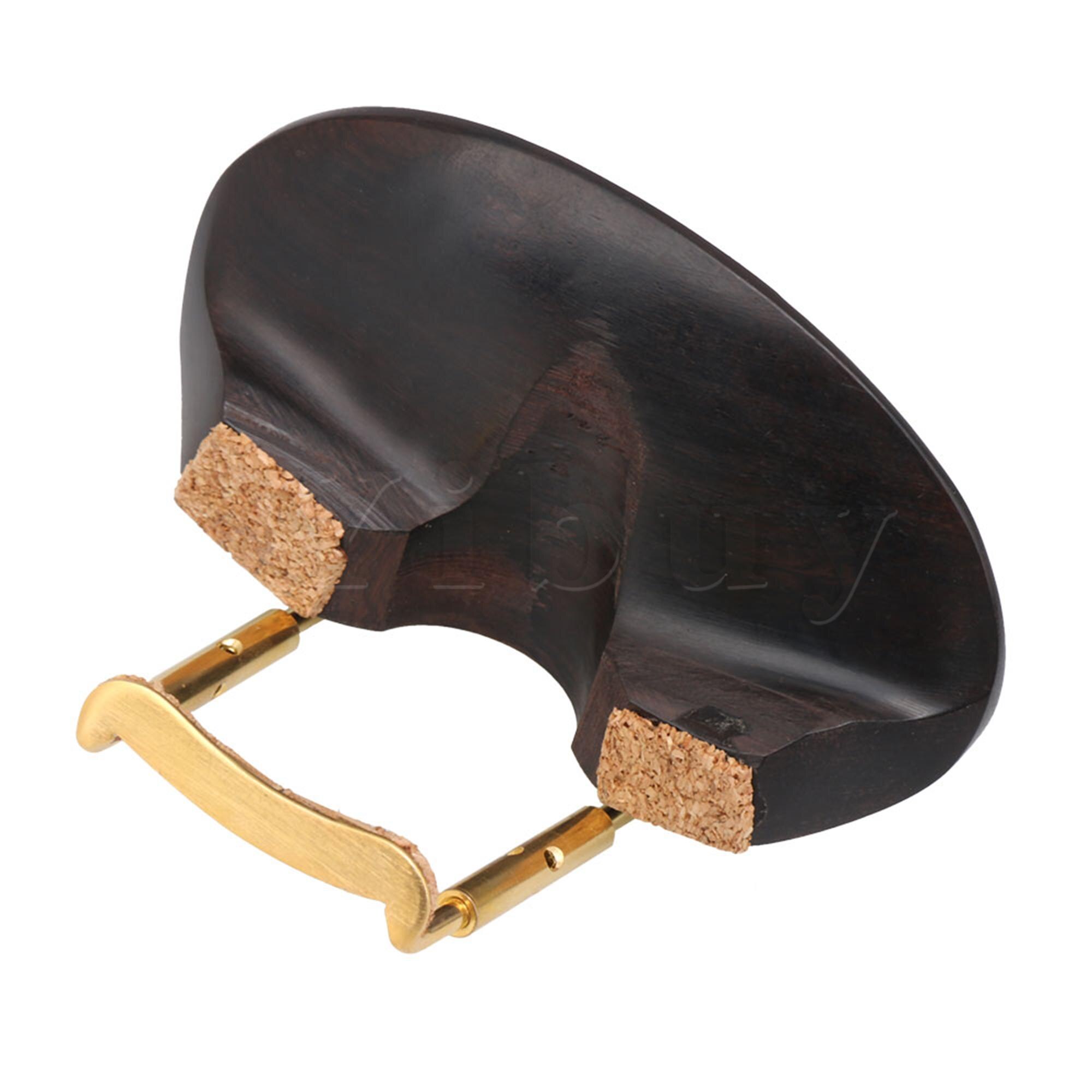 Yibuy Houten 4/4 Viool Accessoire Ebbenhout Viool Chinrest met Gouden Beugel