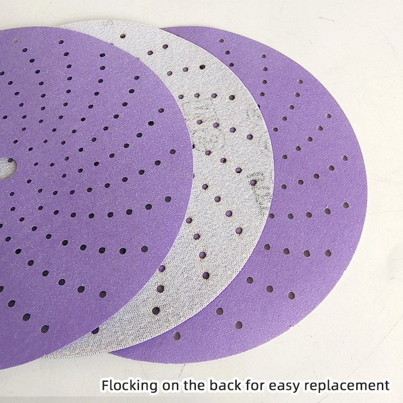 3M 6 Inch 150mm Purple Porous Dry Sandpaper Cleaning Sand Disc Round Flocking Self-adhesive Car Paint Sanding Putty
