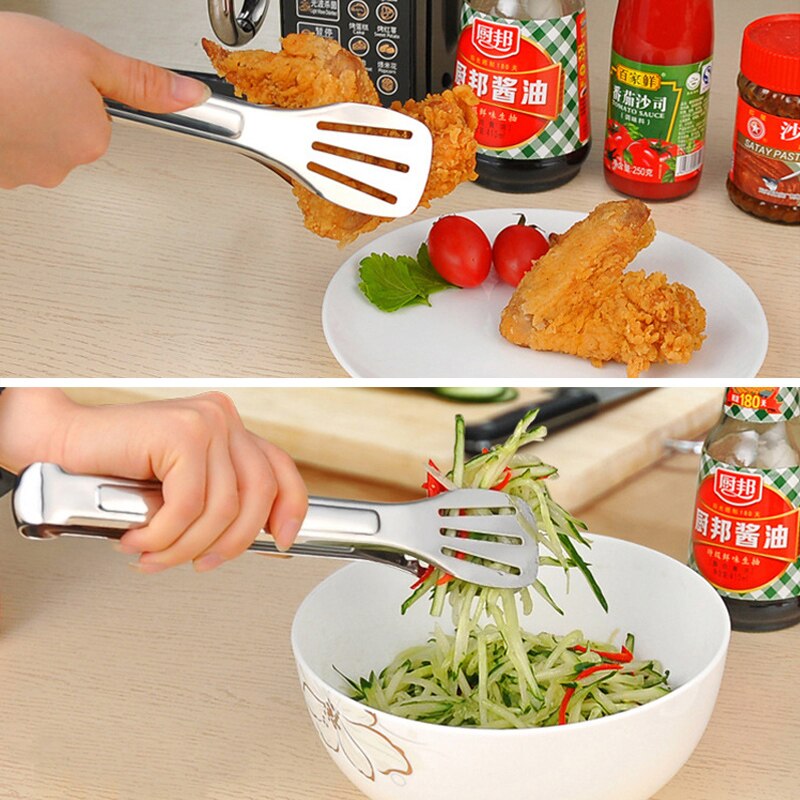 Edelstahl BBQ Zangen Für Buffet Steak Brot Dessert Gebäck Lebensmittel Clip Küche Utensilien Grill Zubehör