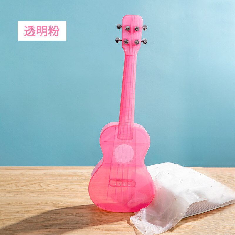 23inch Ukulele Carbon Fiber Acrylic Musical Instrument: pink