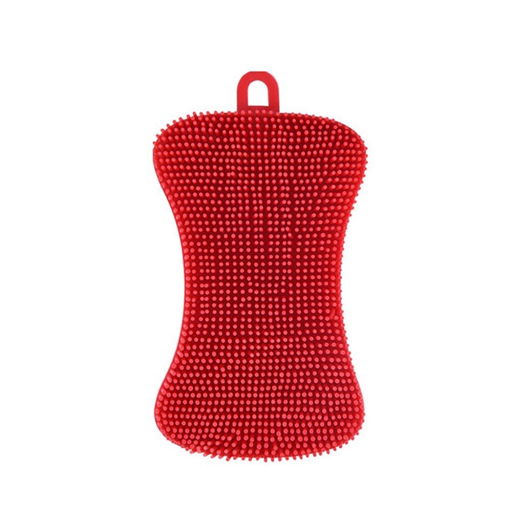 3 Colors Silicone Sponge Hygiene Hero Sponge Non-Stick for Kitchen DIY Home DRY: Red