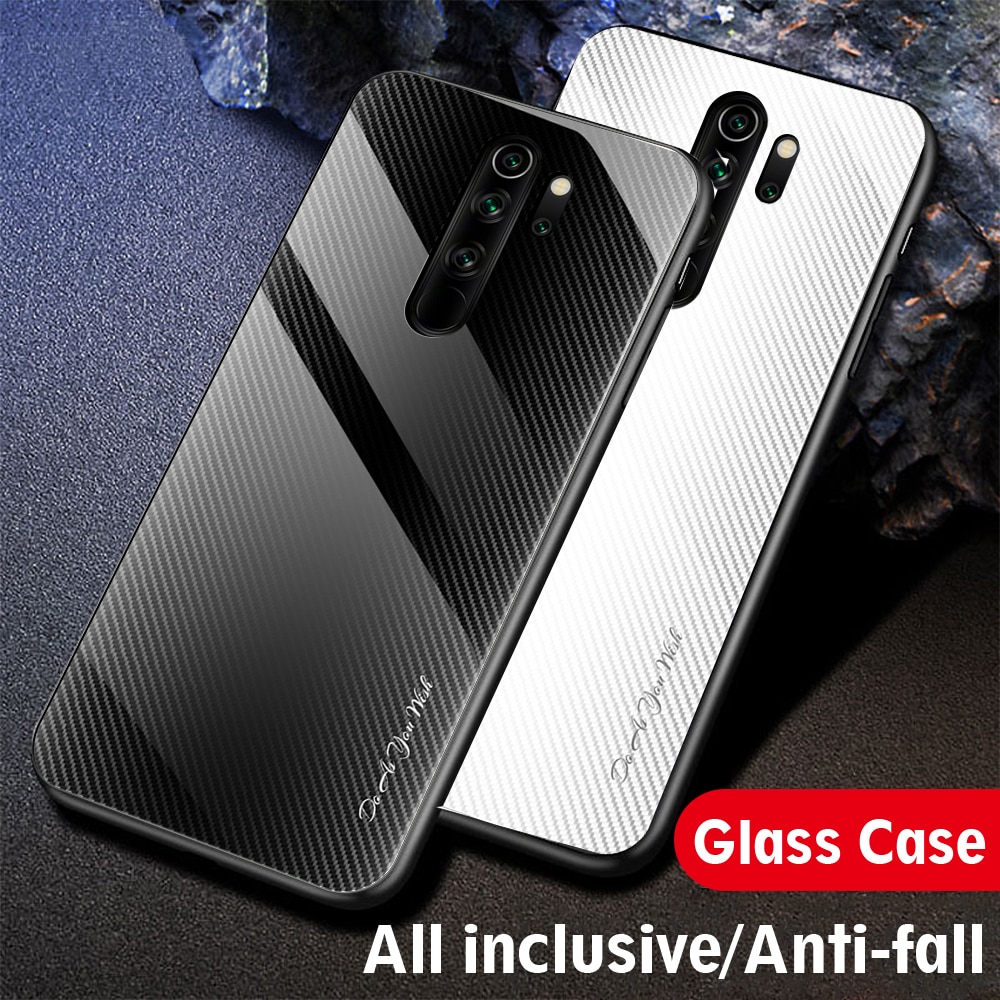 Gradient Tempered Glass Case For Xiaomi Redmi Note 8 Pro TPU Bumper Full Protective Back Cover on Redmi 8A 8 Note 8 Case