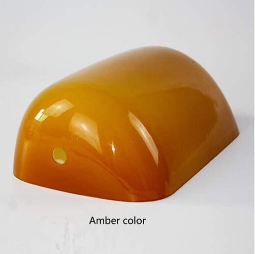 Cubierta de lámpara banquero de cristal de color verde/azul/ámbar/Blanco/Pantalla de Cristal de lámpara de banquero: amber