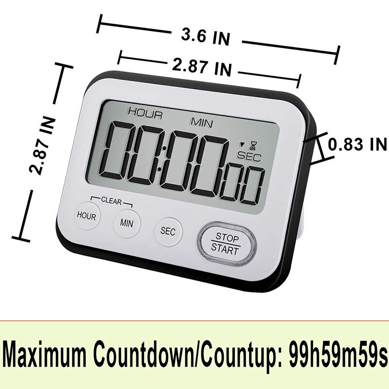 Digital Kitchen Countdown Timer: Teachers Classroom Counter Large LCD Loud Magnetic Clip Kids Simple Clock Mini Small Stopwatch