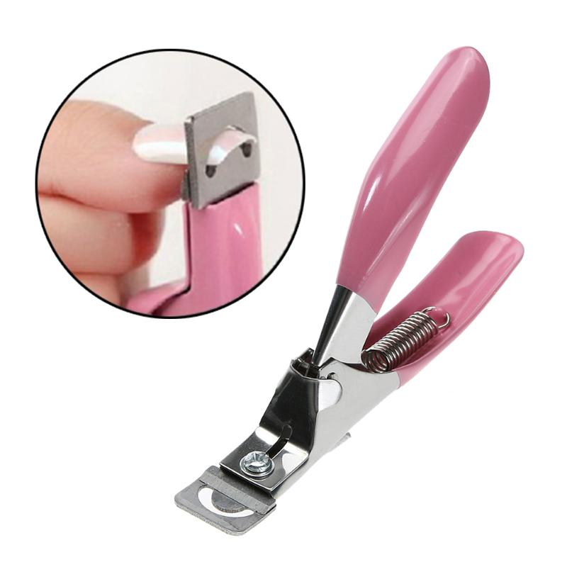 1PC Pink U Shape Nail Cutter Stainless Steel Manicure Nail Clipper False Nails Cutting Tool Trimmer Cutter