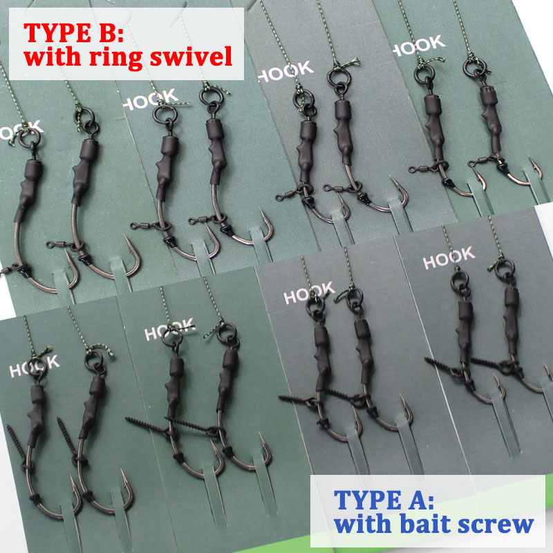 Carp Fishing Accessories Ready Tied Ronnie Carp Rigs Quick Change Hooklink Carp Fishing Hook Line For Carp Fishing End Tackle