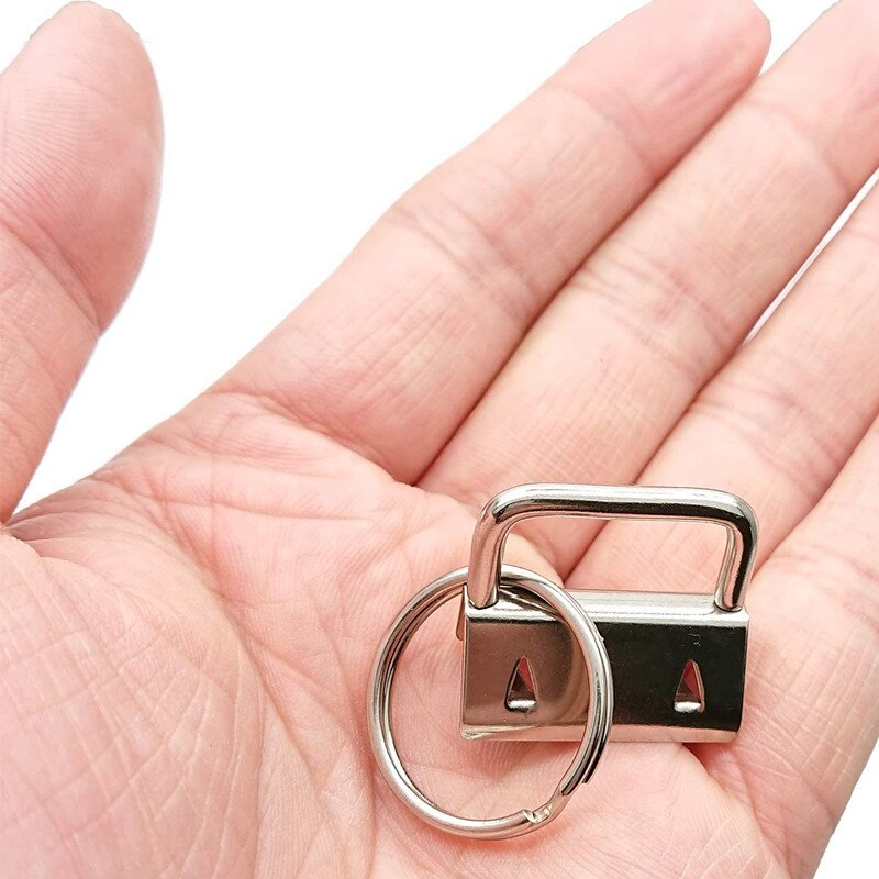 5 pces 1 polegada chave fob chaveiro ferragem para braçadeira de pulso saco telefone celular carteira docorate chave cordão fácil fazer instalar 2.5cm
