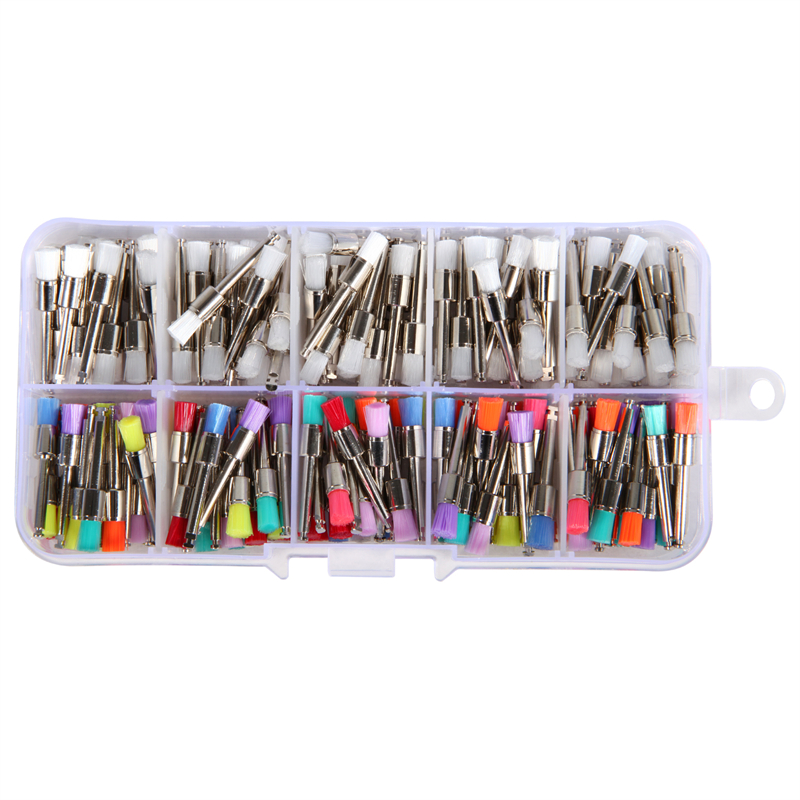 200 unids/pack cepillo de Pulido Dental kits de cepillos pulidor/vasos de pulido odontología pestillo de dientes tipo color mezclado
